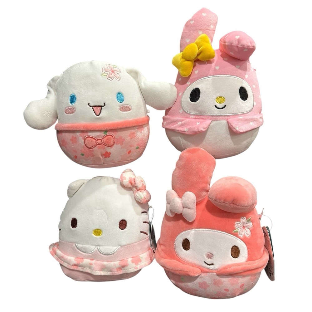Sanrio Hello Kitty Cinnamoroll My Melody Spring Sakura Flower Squishmallows